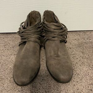 Fergalicious Taupe Ankle Booties